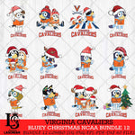 Virginia Cavaliers Bluey Christmas NCAA Bundle 12 Cricut File Cut Files , Bluey Cricut , Christmas Svg , Bluey svg , Digital Download, dxf eps png pdf file
