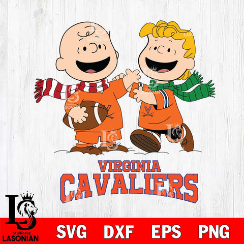 Virginia Cavaliers Charlie Brown & Linus Football Cricut,Christmas SVG DXF EPS PNG FILE, NCAA Digital Download,Instant Download, Silhouette
