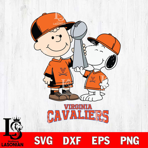 Virginia Cavaliers Charlie Brown and Snoopy Champions Svg Eps Dxf Png File, NCAA svg , Digital Download , Instant Download, Cricut File