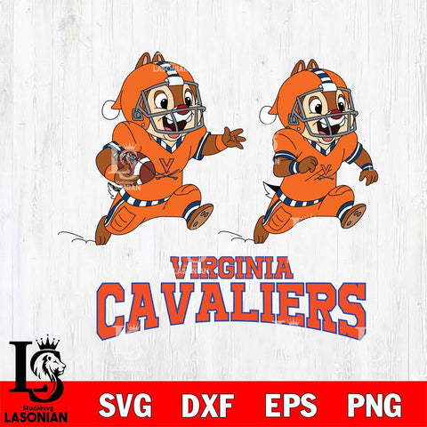 Virginia Cavaliers Chip & Dale Football Cricut,Christmas SVG DXF EPS PNG FILE, NCAA Digital Download,Instant Download, Silhouette