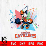 Virginia Cavaliers Cute Daisy Duck Cheerleader SVG DXF EPS PNG FILE, NCAA File Cut,Digital Download,Instant Download