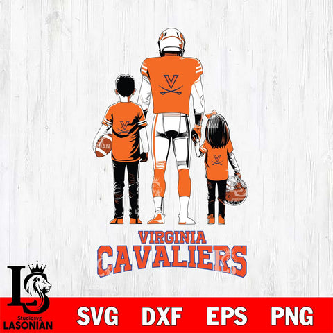 Virginia Cavaliers Father And Child Football SVG DXF EPS PNG FILE,NCAA SVG, Father day Digital Download,Instant Download, Silhouette