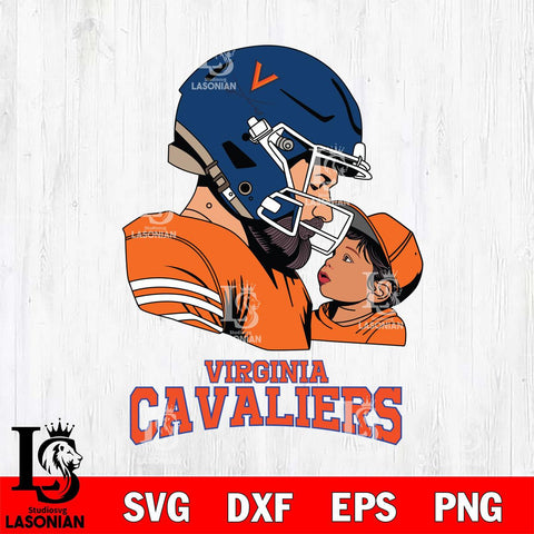 Virginia Cavaliers Father And Child Rugby SVG DXF EPS PNG FILE,NCAA SVG, Father day Digital Download,Instant Download, Silhouette