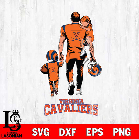 Virginia Cavaliers Father And Son Football SVG DXF EPS PNG FILE,NCAA SVG, Father day Digital Download,Instant Download, Silhouette