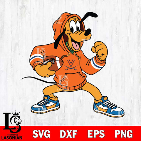 Virginia Cavaliers Goofy Disney Football Christmas File Cut, NCAA SVG DXF EPS PNG FILE, Digital Download , Criucut , Silhouette