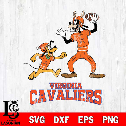 Virginia Cavaliers Goofy & Pluto Football Cricut,Christmas SVG DXF EPS PNG FILE, NCAA Digital Download,Instant Download, Silhouette
