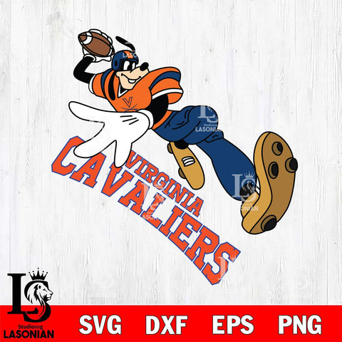 Virginia Cavaliers Goofy rugby player SVG DXF EPS PNG FILE,NCAA svg ,Football Digital Download,Instant Download, Silhouette