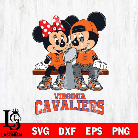 Virginia Cavaliers Mickey And Minnie Football Champions Svg Eps Dxf Png File, NCAA svg , Digital Download , Instant Download, Cricut File