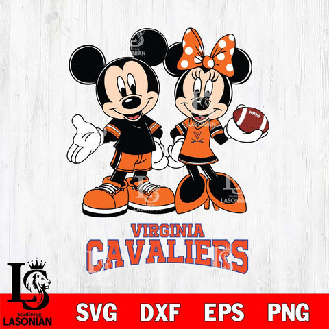 Virginia Cavaliers Mickey Minnie Football Svg Eps Dxf Png File, NCAA svg , Digital Download , Instant Download, Cricut File
