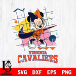 Virginia Cavaliers Minnie Mouse Dancing SVG DXF EPS PNG FILE, NCAA File Cut,Digital Download,Instant Download