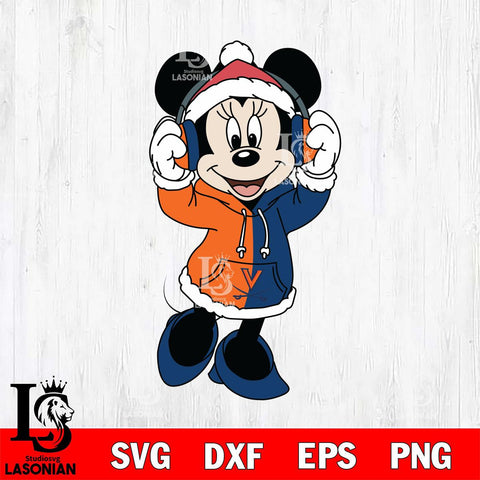 Virginia Cavaliers Minnie Mouse Disney Football Christmas File Cut, NCAA SVG DXF EPS PNG FILE, Digital Download , Criucut , Silhouette