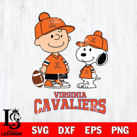 Virginia Cavaliers Peanuts Snoopy Friends Football SVG DXF EPS PNG FILE,Snoopy File Cut, NCAA Digital Download,Instant Download,Christmas Silhouette