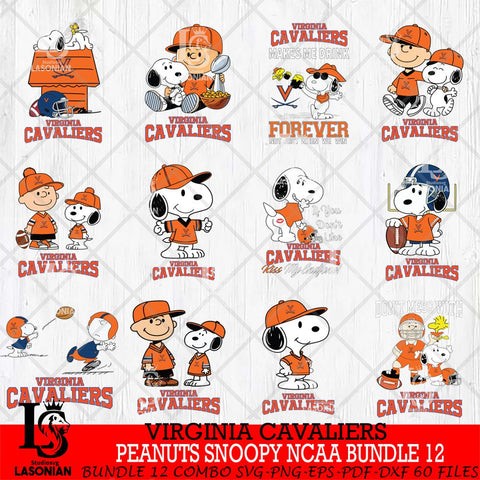 Virginia Cavaliers Peanuts Snoopy Player NCAA Bundle 12 SVG DXF EPS PNG FILE,Snoopy File Cut, bundle NCAA Digital Download,Instant Download, Silhouette