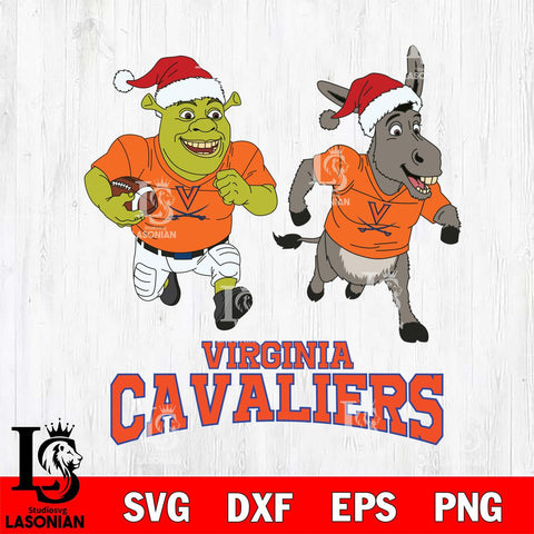 Virginia Cavaliers Shrek and Donkey Football Cricut,Christmas SVG DXF EPS PNG FILE, NCAA Digital Download,Instant Download, Silhouette