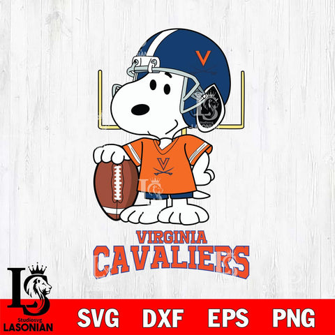 Virginia Cavaliers Snoopy Player Football SVG DXF EPS PNG FILE,Snoopy File Cut, NCAA Digital Download,Instant Download,Christmas Silhouette