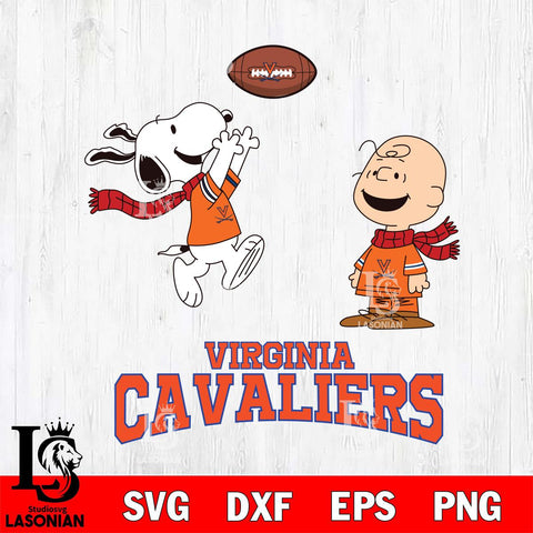 Virginia Cavaliers Snoopy & Charlie Brown Football Cricut,Christmas SVG DXF EPS PNG FILE, NCAA Digital Download,Instant Download, Silhouette