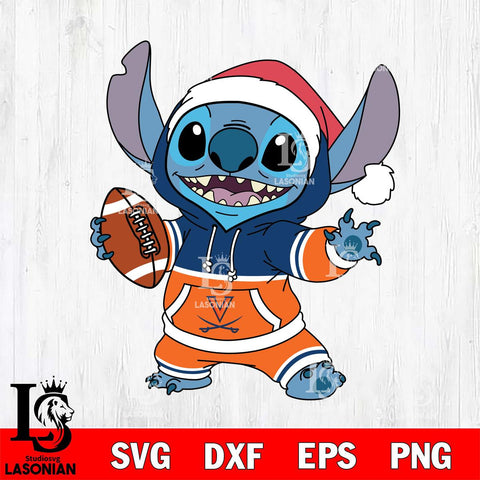 Virginia Cavaliers Stitch Football Christmas File Cut, NCAA SVG DXF EPS PNG FILE, Digital Download , Criucut , Silhouette