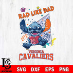 Virginia Cavaliers Stitch Love Rad Like Dad SVG DXF EPS PNG FILE, NCAA File Cut,Digital Download,Instant Download