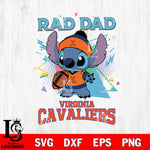 Virginia Cavaliers Stitch Rad Dad SVG DXF EPS PNG FILE, NCAA File Cut,Digital Download,Instant Download