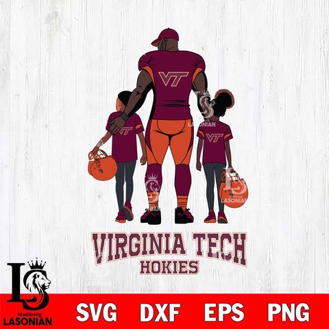Virginia Tech Hokies 3 Father and son Rugby SVG DXF EPS PNG FILE,NCAA SVG, Father day Digital Download,Instant Download, Silhouette