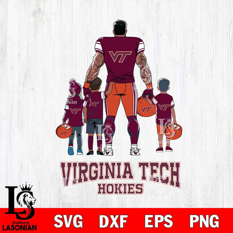 Virginia Tech Hokies 4 Father and son Rugby SVG DXF EPS PNG FILE,NCAA SVG, Father day Digital Download,Instant Download, Silhouette
