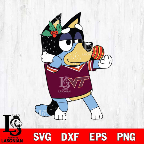 Virginia Tech Hokies Bandit Heeler Christmas Svg Eps Dxf Png File, Digital Download, Instant Download