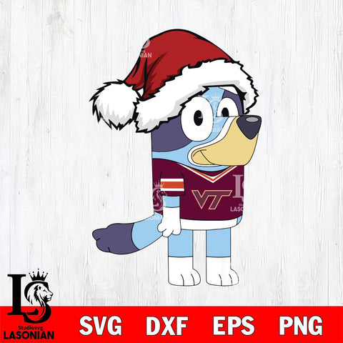 Virginia Tech Hokies Bluey Cartoon Christmas Svg Eps Dxf Png File, Digital Download, Instant Download