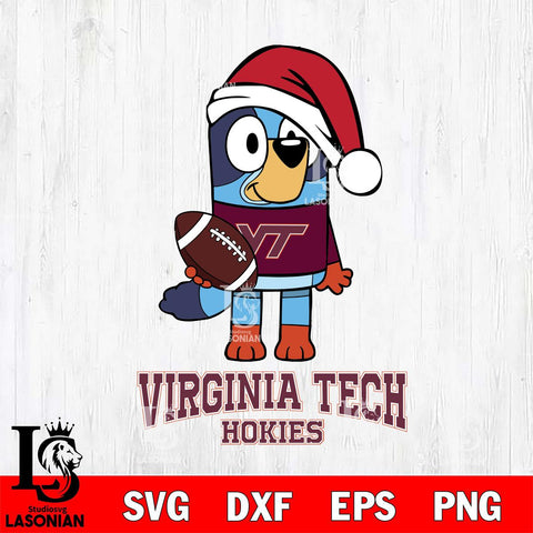 Virginia Tech Hokies Bluey Christmas Svg Eps Dxf Png File, Digital Download