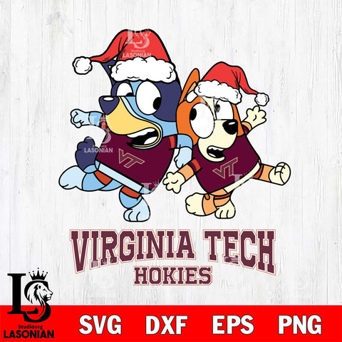Virginia Tech Hokies Bluey Christmas Holiday Svg Eps Dxf Png File, Digital Download