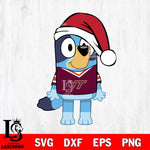 Virginia Tech Hokies Bluey Dog Christmas Svg Eps Dxf Png File, Digital Download, Instant Download