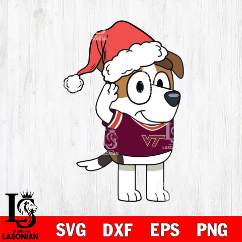 Virginia Tech Hokies Bluey Jack Christmas Svg Eps Dxf Png File, Digital Download, Instant Download