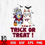 Virginia Tech Hokies Bluey Trick or Treat Halloween Svg Eps Dxf Png File, Digital Download, Instant Download