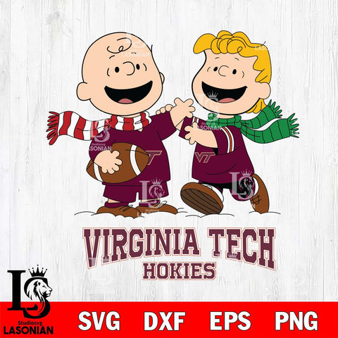 Virginia Tech Hokies Charlie Brown & Linus Football Cricut,Christmas SVG DXF EPS PNG FILE, NCAA Digital Download,Instant Download, Silhouette