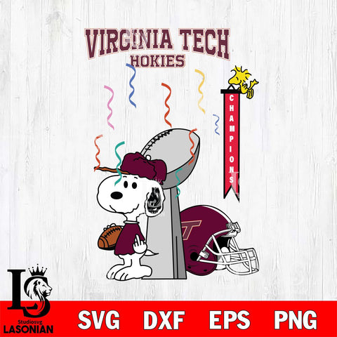Virginia Tech Hokies Charlie Brown and Snoopy Super Bowl Svg Eps Dxf Png File, NCAA svg , Digital Download , Instant Download, Cricut File