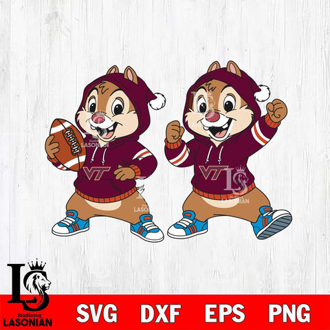 Virginia Tech Hokies Chip và Dale Football File Cut, NCAA SVG DXF EPS PNG FILE, Digital Download , Criucut , Silhouette