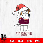 Virginia Tech Hokies Christmas Bluey Jack Sport Cut Files,Bluey Cricut,Christmas Svg , Bluey svg , Digital Download, dxf eps png pdf file