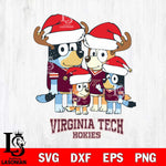 Virginia Tech Hokies Christmas Bluey Santa Family Cut Files,Bluey Cricut,Christmas Svg , Bluey svg , Digital Download, dxf eps png pdf file