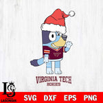 Virginia Tech Hokies Christmas Bluey Say Hi Cut Files,Bluey Cricut,Christmas Svg , Bluey svg , Digital Download, dxf eps png pdf file