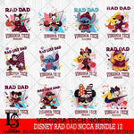 Virginia Tech Hokies Disney Rad Dad NCAA Bundle 12 SVG DXF EPS PNG FILE, BUNDLE NCAA Disney Father day File Cut,Digital Download,Instant Download,Disney Svg Files