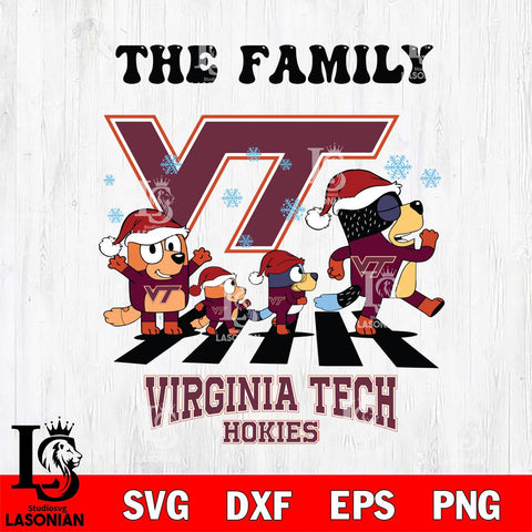 Virginia Tech Hokies Family Bluey Christmas Svg Eps Dxf Png File, Digital Download