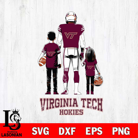 Virginia Tech Hokies Father And Child Football SVG DXF EPS PNG FILE,NCAA SVG, Father day Digital Download,Instant Download, Silhouette