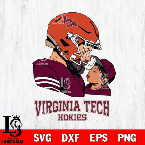 Virginia Tech Hokies Father And Child Rugby SVG DXF EPS PNG FILE,NCAA SVG, Father day Digital Download,Instant Download, Silhouette