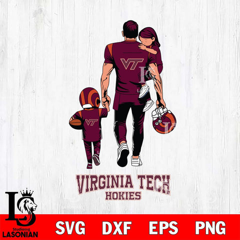 Virginia Tech Hokies Father And Son Football SVG DXF EPS PNG FILE,NCAA SVG, Father day Digital Download,Instant Download, Silhouette