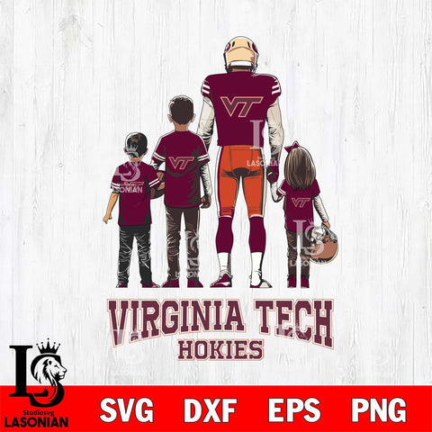 Virginia Tech Hokies Father Football SVG DXF EPS PNG FILE,NCAA SVG, Father day Digital Download,Instant Download, Silhouette