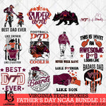 Virginia Tech Hokies Fathers Day NCAA Bundle 12 Svg Eps Dxf Png File, Digital Download, Instant Download