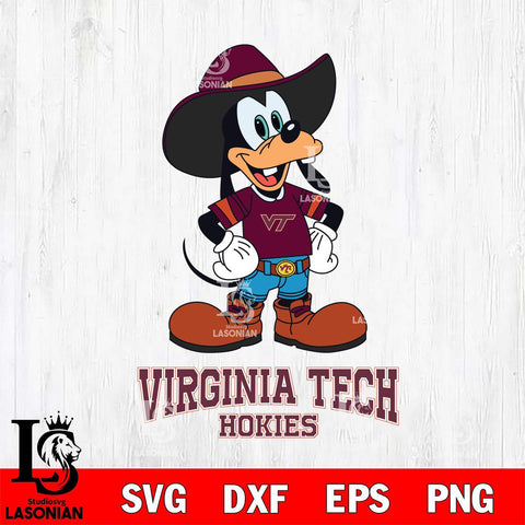 Virginia Tech Hokies Goofy Cowboy Sport SVG DXF EPS PNG FILE,NCAA svg ,Football Digital Download,Instant Download, Silhouette