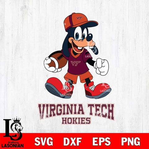 Virginia Tech Hokies Goofy Football Player SVG DXF EPS PNG FILE,NCAA svg ,Football Digital Download,Instant Download, Silhouette