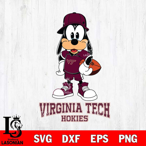 Virginia Tech Hokies Goofy rugby SVG DXF EPS PNG FILE,NCAA svg ,Football Digital Download,Instant Download, Silhouette