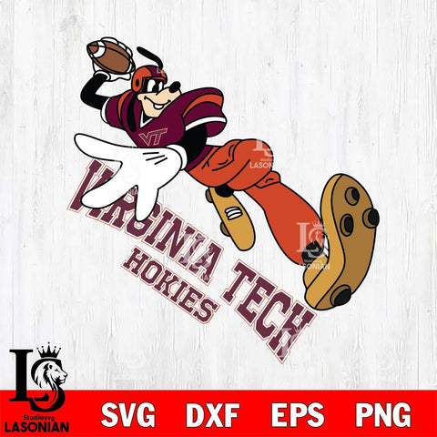 Virginia Tech Hokies Goofy rugby player SVG DXF EPS PNG FILE,NCAA svg ,Football Digital Download,Instant Download, Silhouette