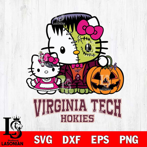 Virginia Tech Hokies Hello Kitty Horror 10 Svg Eps Dxf Png File, Digital Download